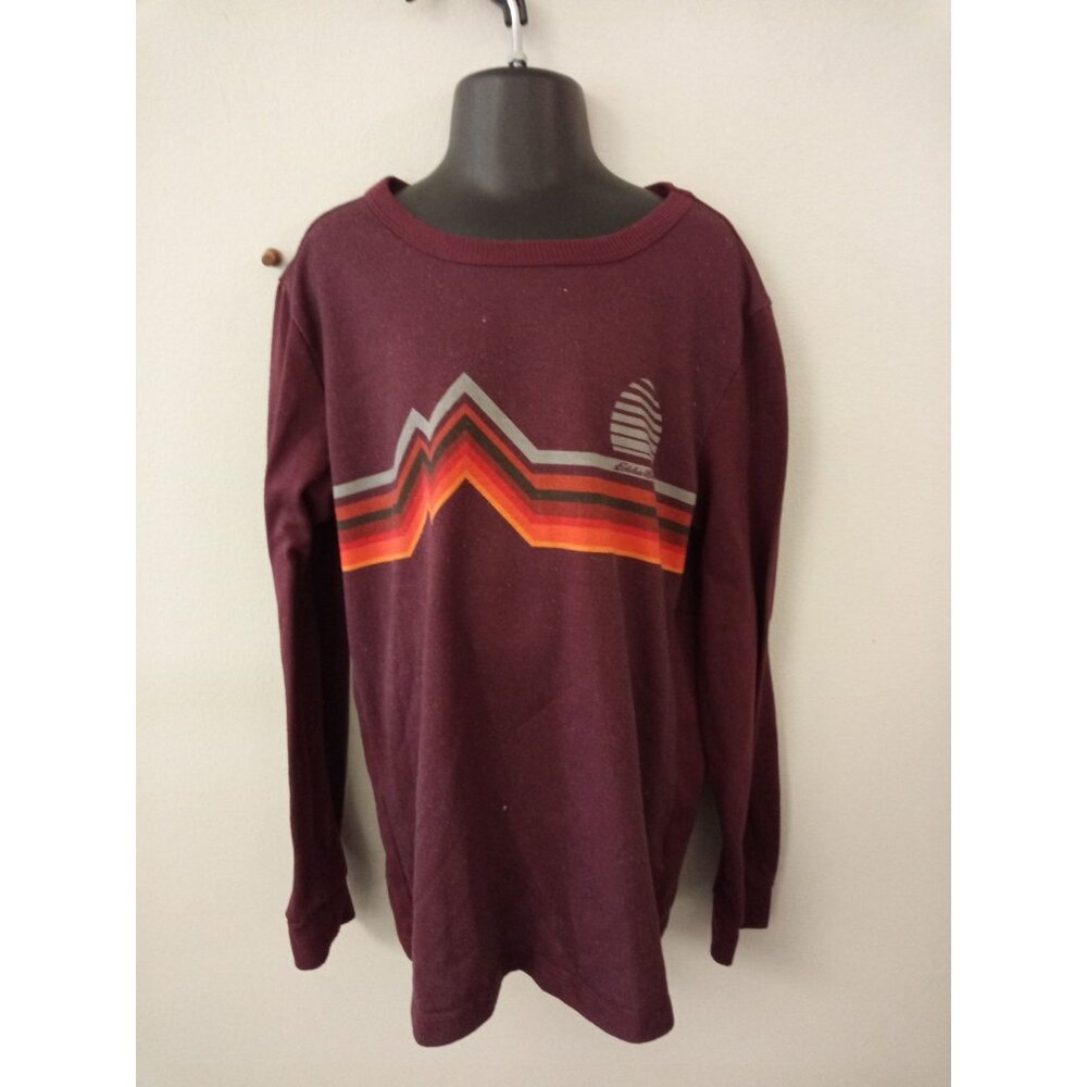 Eddie Bauer Kid's Burgundy Long Sleeve Tee Shirt Size Small (7/8)